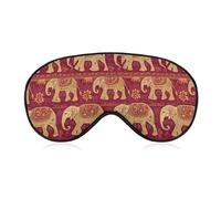 Elephants Indian Pattern Sleep Mask Eye Cover for Sleeping Men Women Light Blocking Travel Blindfold