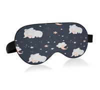 Elephants Moons Sleep Eye Mask for Men Women, Light Blocking Sleep Mask Soft Comfort Night Eye Mask Braethable Eye Blinder Elastic Contoured Blindfold for Travel Sleeping