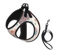 Elephants Print Pet Leash Vest,Breathable Mesh Pet Harness, Reflective For Small Medium Dogs Safe Easy Walking