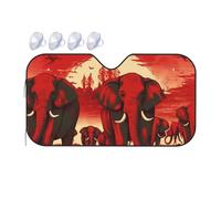 Elephants Red Car Windshield Sun Shade Foldable Car Sun Shade Front Windshield Sunshade Windshield Cover Reflective Sun Visor Keep Your Vehicle Cool for Most Sedans SUV Truck