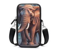 Elephants Red Cell Phone Bag with Detachable Strap, Aesthetic Mini Sling Bag Small Crossbody Bag for Phone