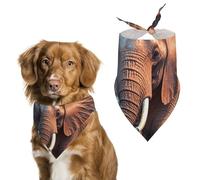 Elephants Red Dog Bandanas for Feeding Grooming, Triangle Pet Bibs Washable Pets Scarf for Cats & Dogs