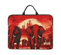 Elephants Red Laptop Case 14 Inch Laptop Sleeve Computer Carrying Bag Shockproof Protective Notebook Case Portable Laptop Bag Waterproof Briefcase Bag for Men Women