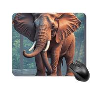 Elephants Red Mouse Pad Square Laptop Mouse Mat Cute Computer Mousepad Keyboard Pad Non-Slip Desk Pads for Gaming Office Work Home 25 * 30cm