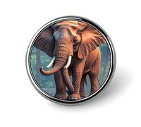 Elephants Red Round Badge for Men Women, Durable & Stylish Lapel Pins, Lightweight Metal Badges for Shirts, Jackets, Hats