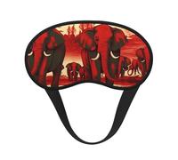 Elephants Red Sleep Mask for Side Sleeper Eye Mask for Sleeping Light Blocking Soft Breathable Sleep Eye Mask for Women Men Adjustable Elastic Strap Travel Nap Blackout Eye Shade Cover