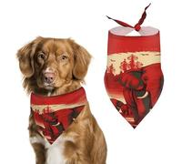 Elephants Red Spring Summer Dog Bandanas Soft, Dog Scarf Washable Triangle, Pet Bandana Cute Outdoor Accessories for Small Dogs Cat Pet
