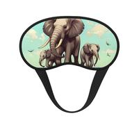 Elephants Sleep Mask for Side Sleepers: Blackout Eye Masks for Sleeping - Soft Breathable Soft Eye Shade Cover for Travel - Adjustable Night Blindfold for Men Women Gifts
