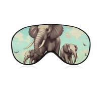 Elephants Sleep Mask for Women Men, Soft Eye Mask with Adjustable Strap for Sleeping, Light Blocking Travel Blindfold for Nap Comfortable Eye Cover for Home Office
