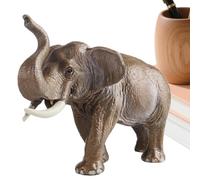 Elephants Statues Home Decoration | Educational Asian Elephant Model | Sturdy Leather Sculpture Animal Ornament for Bedroom Living Room Library Dining Room and Garden