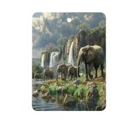 Elephants Walking Along Edge River Car Air Freshener Hanging Car Incense Chip Diffuser Scented Decor for Car Interior Accessories White-style