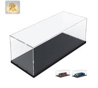 ELEpure Black Transparent Acrylic Display Case for Lego Collection, Model Figure, Enhanced Display Box Anti-Dust Storage with Base for Toy Mini Figures (45 x 20 x 20 cm)