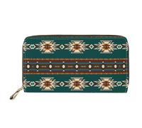 ELEQIN Multi-card Wallet Cheeky Ferrets Pattern Waterproof Coin Clip PU Leather Credit Card Holder Clutch Purse, Navajo Aztec, One Size, Casual