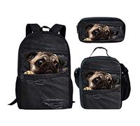 ELEQIN Unisex Animal Laptop Backpack, denim pugs, Einheitsgröße, When travelling
