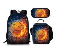ELEQIN Unisex Animal Laptop Backpack, flame basketball, Einheitsgröße, When travelling