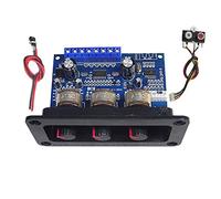 Eleqldwen 2.1 Channel Bluetooth 5.0 Audio Amplifier Board 2X25W+50W Subwoofer Class D Amplifier Board Kit with DC Female+AUX Cable