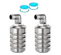 Eleqldwen 2 Piece Fully Automatic Water Level Control Float Valve Stainless Steel Mini Floating Valve -1/2In Side Water Intake Save Place Easy Install