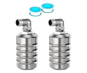 Eleqldwen 2 Piece Fully Automatic Water Level Control Float Valve Stainless Steel Mini Floating Valve -1/2In Side Water Intake Save Place Easy Install