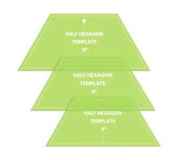 Eleqldwen 3 Pcs Half Hexagon Quilting Template Acrylic Quilting Template Ruler 8 9 10 Inch Quilt Rulers for Quilting and Sewing