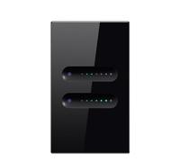 Eleqldwen Tuya WiFi Smart Dimmer Switch Dimmer Light Switch 2 Gang Works with Home Glass+Plastic,C