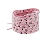 Elerevyo 1 Pair Flat Shoe Laces for Sneakers, 0.31'' Cute Pattern Soft Shoelaces Shoestrings for Casual Hiking Shoes Pink Funny Face 120cm/47.2"