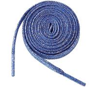 Elerevyo 1 Pair Glitter Shiny Metallic Flat Shoelaces, Colorful Sequin Sparkling Shoestrings Laces for Sneakers Royal Blue 120cm/47.24"