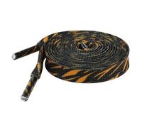 Elerevyo 1 Pair Leopard Print Flat Shoe Laces for Sneakers, 0.31'' Shoelaces Shoestrings for Casual Hiking Shoes Black Orange 100cm/39.4"
