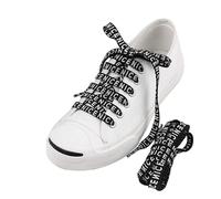 Elerevyo 2 Pairs NICE Flat Fat Shoe Laces for Sneakers, 0.35'' Wide Soft Shoelaces Shoestrings for Casual Hiking Shoes Black 120cm/47.2"
