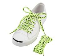 Elerevyo 2 Pairs NICE Flat Fat Shoe Laces for Sneakers, 0.35'' Wide Soft Shoelaces Shoestrings for Casual Hiking Shoes Fluorescent Yellow Green 120cm/47.2"