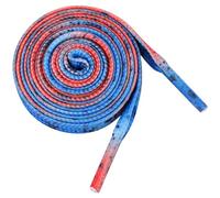Elerevyo Colored Printed Flat Shoelaces Splashing Ink Shoe Laces for Sneakers 2 Pairs Red Blue Gradient 120cm/47.24"