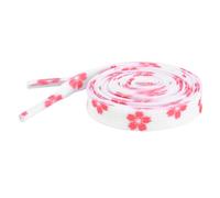 Elerevyo Colorful Floral Printed Flat Shoelaces Sneakers Flower Shoelaces for Casual 1 Pair, White Sakura, 120cm/47.2"