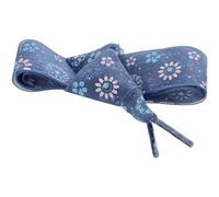 Elerevyo Colorful Flower Print Shoelaces Flat Shoe Strings Mesh Shoe Laces Casual 1 Pair Grey Blue 130cm/51.2"
