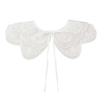 Elerevyo Detachable Fake Collar, Rhinestone Little Shawl Mini Cape Choker Necklace False Peter Pan Collar for Women Blouse White-2(Without Rhinestone) One Size