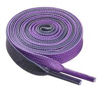 Elerevyo Flat Gradient Colored Shoelaces Cool Tie Dye Design Sneakers Shoe Laces 1 Pair Black Purple 140cm/55.1"