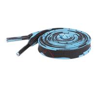 Elerevyo Flat Shoe Strings Irregular Color Blocks Colored Striped Shoelaces for Sneakers Sports Shoes Boots 2 Pairs, Black-light Blue, 140cm/55.1"