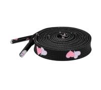 Elerevyo Flat Shoestrings Heart Printed Shoe Lace for Sneakers Athletic Shoelaces 1 Pair Black Pink Purple 160cm/63