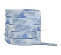 Elerevyo Flat Texture Shoestrings Tie-Dye Shoelaces Printed Shoe Lace for Sneakers Athletic 1 Pair, Light Blue Grey, 120cm/47.2"