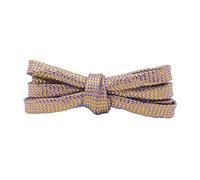 Elerevyo Glitter Shiny Metallic Wavy Flat Shoelaces, Gold Silver Sequin Sparkling Shoestrings Laces for Sneakers 1 Pair Purple-Gold 180cm/70.9"