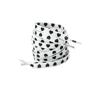 Elerevyo Heart Printed Colored Shoelaces Flat Shoe Laces Strings for Sneakers Athletic Sport Boots 1 Pair White-Black Heart 100cm/39.4"
