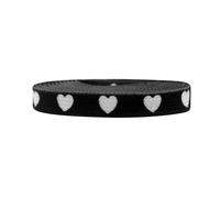 Elerevyo Heart Printed Cute Flat Shoelaces for Sneakers 1 Pair Black 100cm/39.4"