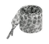 Elerevyo Leopard Print Ribbon Shoe Laces Pattern Flat Wide Lace Shoelaces for Sneakers, Gray, 120×2.5cm/47.2"×1"