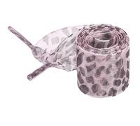 Elerevyo Leopard Print Ribbon Shoe Laces Pattern Flat Wide Lace Shoelaces for Sneakers Pink 120×4cm/47.2"×1.6"