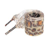 Elerevyo Leopard Print Ribbon Shoe Laces Pattern Flat Wide Lace Shoelaces for Sneakers Yellow Brown 100×2.5cm/39.4"×1"