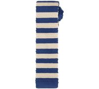 Elerevyo Men Colorful Knitted Stripe Square End Neck Skinny Knit Tie | Thick durable narrow necktie. 58.3x2.2 inches. Striped design. Business wedding casual