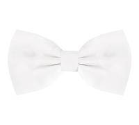 Elerevyo Men's Cotton Bowties Solid Color Textured Pre-tied Bow Ties for Family Party White Medium