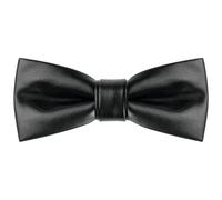 Elerevyo Men's Fashion PU Leather Single Layer Casual Bow Tie Black 1 One Size