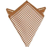 Elerevyo Men's Houndstooth Handkerchiefs Self-Fold Pocket Square for Suit Formal 1 Pcs One Size Brown