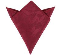 Elerevyo Men's Leaves Pocket Square Floral Leaf Embroidered Handkerchiefs with Trim for Wedding Party Red One Size