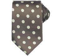 Elerevyo Men's Polka Dots Tie Self-Tied Necktie Woven Classic Width Satin Shiny Ties for Wedding Classic One Size Chocolate Brown