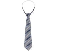 Elerevyo Men's Pre-tied Ties Colored Striped Adjustable Elastic Neck Tie Premade Neckties for Preppy Uniforms One Size Grey